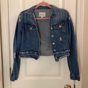 Jessica Simpson Cropped Jean Jacket - Womens Small